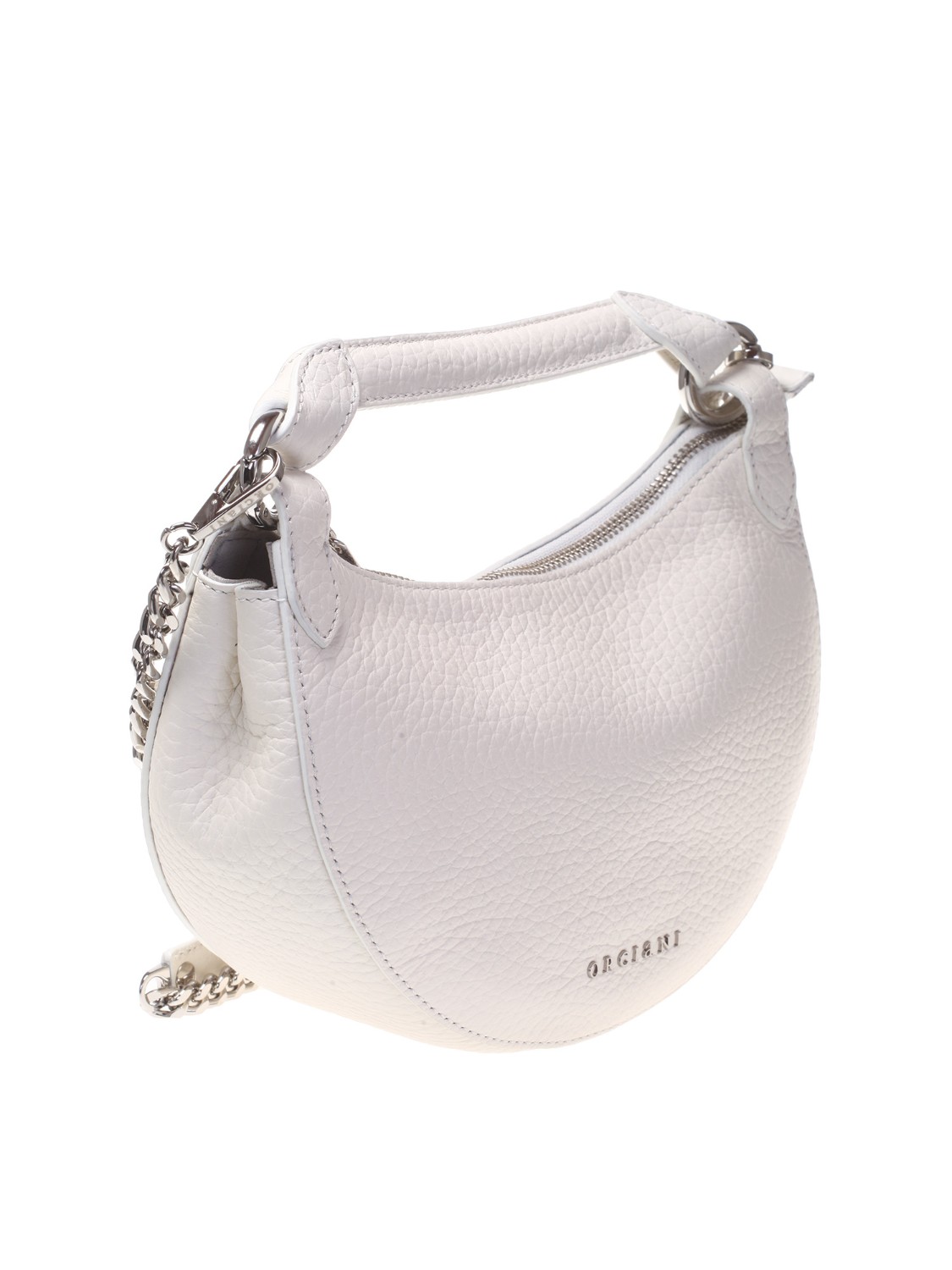 shop ORCIANI  Borsina: Orciani Mini Bag Dumpling Soft Nabucco in pelle con tracolla.
Tasche: portacarte interno.
Chiusura con zip.
Tracolla rimovibile a catena.
Dettagli finitura ottone dorato.
Dimensioni: Larghezza: 24 cm, Altezza: 16 cm, Profondità: 10 cm.
Composizione: 100% Pelle.
Fabbricata in Italia.. SD0179 SOF-BIANCO number 246704